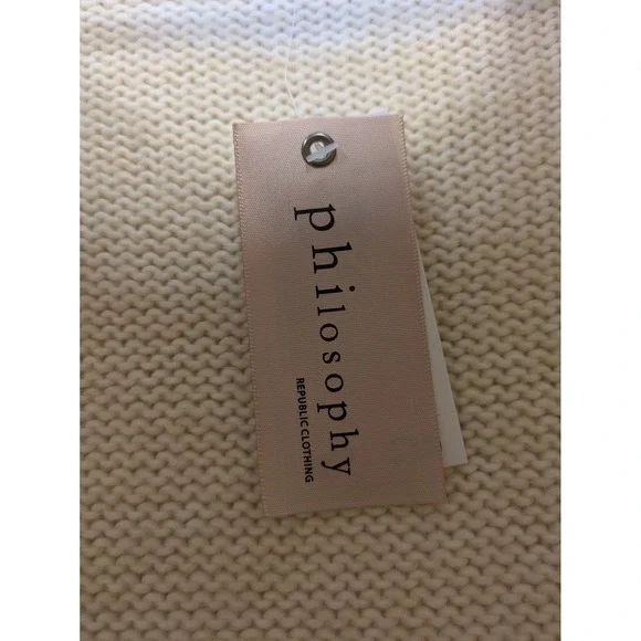 Philosophy Republic Clothing Women's Size L Cream Ribbed Crewneck Sweater NWT - Picture 7 of 10